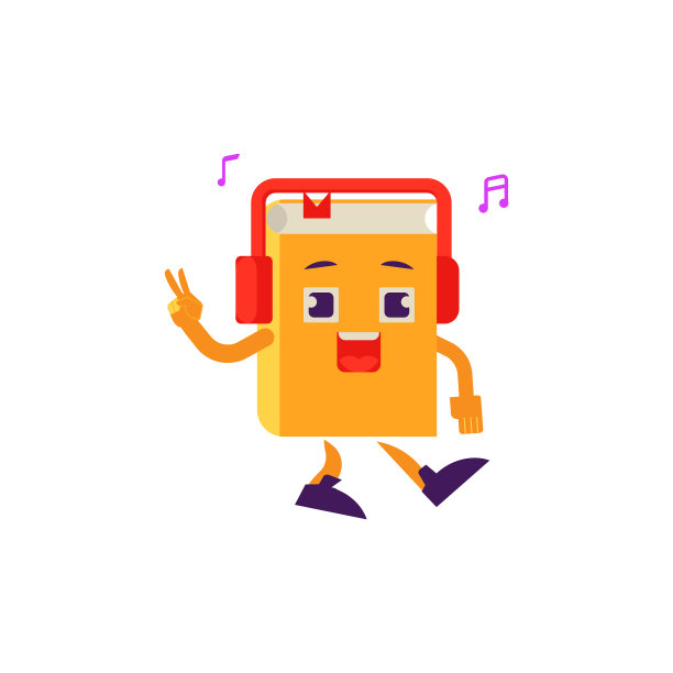 卡通人物跳舞耳机图片下载