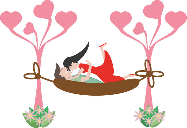 情侣爱吊床休闲形象图片下载