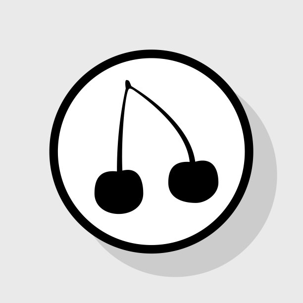 樱桃标志平黑色图标图片下载