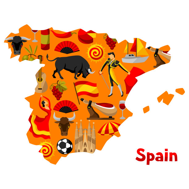 西班牙地图背景设计西班牙语图片下载