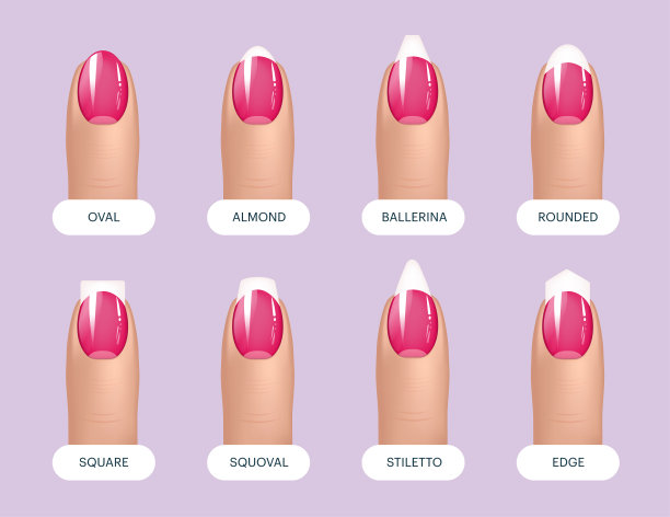 一套简单逼真的粉红色修剪指甲图片下载