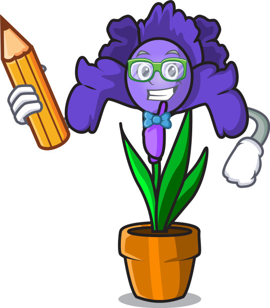 学生蝴蝶花人物卡通图片下载