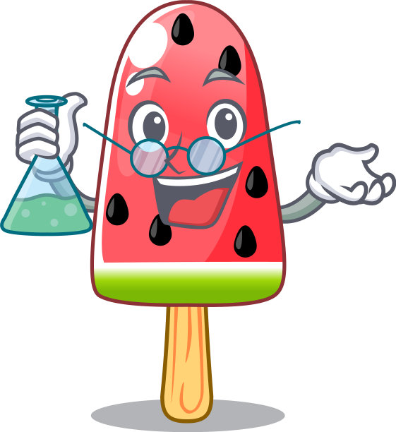 教授西瓜冰淇淋形状的木头图片下载