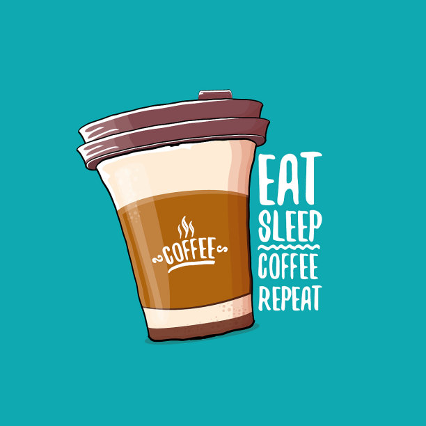 吃睡咖啡重复概念图片下载