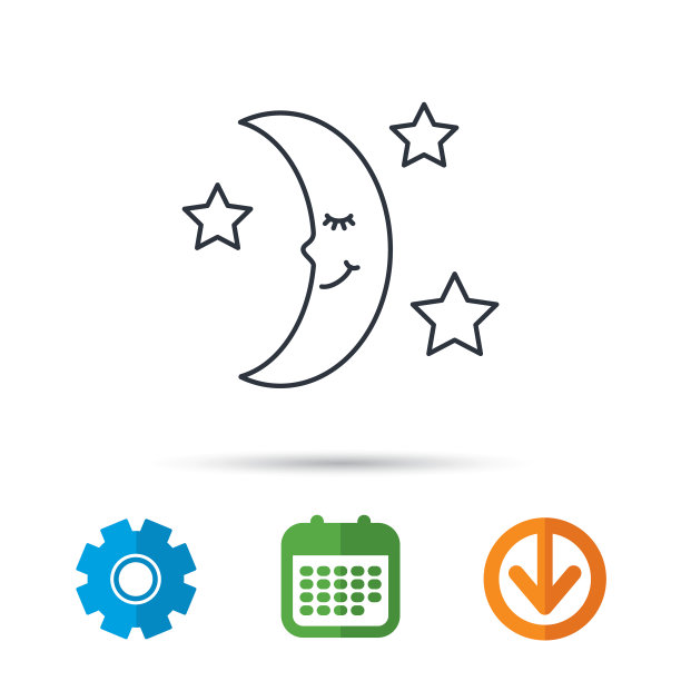 月亮星星睡眠夜间图标图片下载