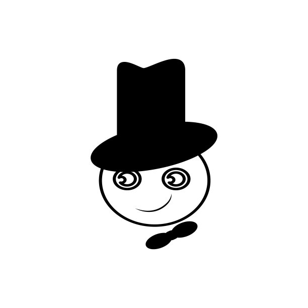 表情符号在帽子黑色图标图片下载