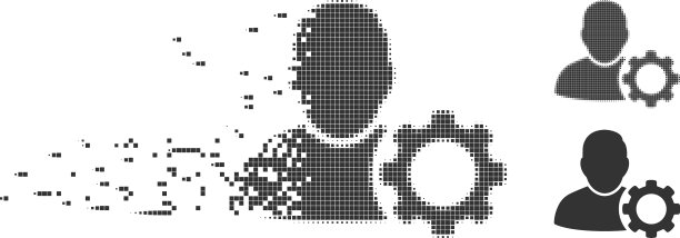 碎片像素半色调用户设置齿轮图标图片下载