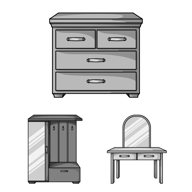 家具和室内单色图标设置图片下载
