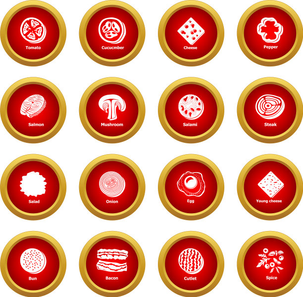 切片食品图标设置简单风格图片下载