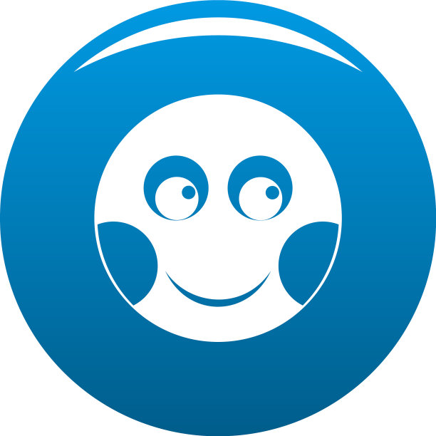 微笑图标蓝色图片下载