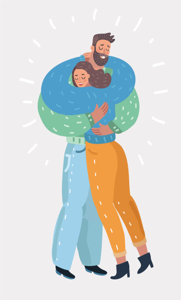 女人拥抱男人，温柔地表达爱意图片下载