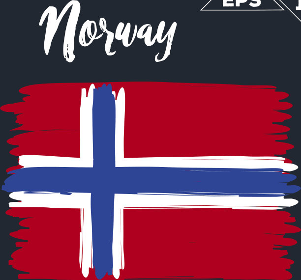 挪威国旗笔触绘图片下载