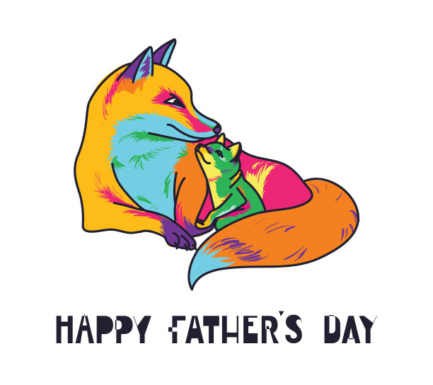 祝爸爸和小动物们父亲节快乐图片下载