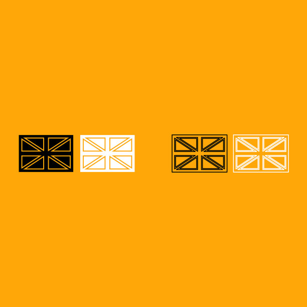 英国黑白旗帜图标集图片下载