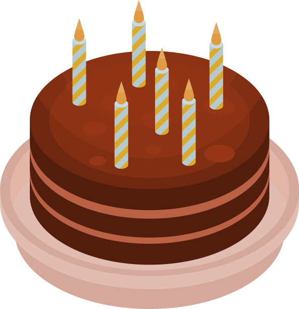 大的周年纪念蛋糕图标等距风格图片下载