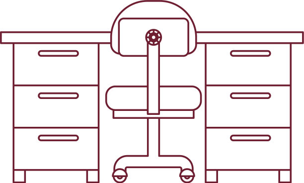 工作场所办公室的暗红色轮廓线图片下载