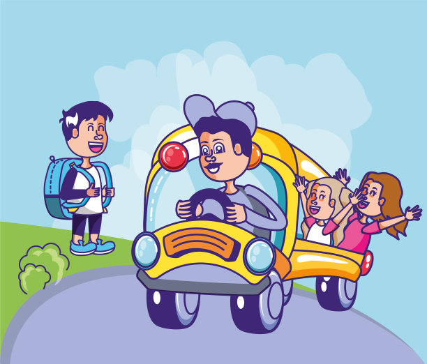 校车接送带可爱小图片下载