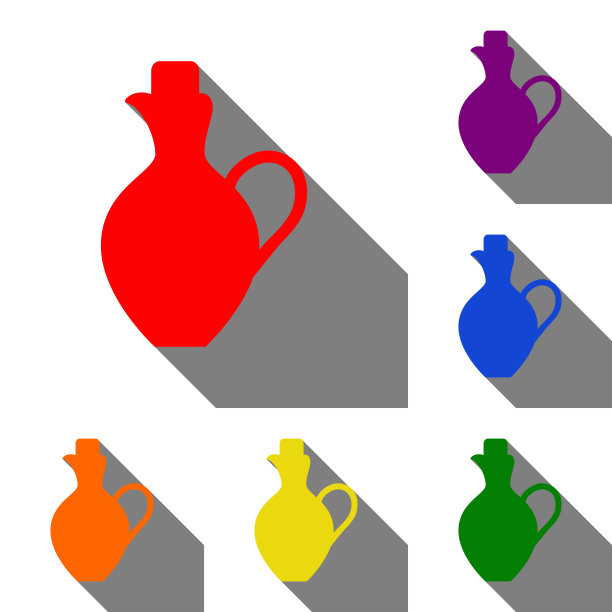 双耳罐标志设置为红橙色图片下载