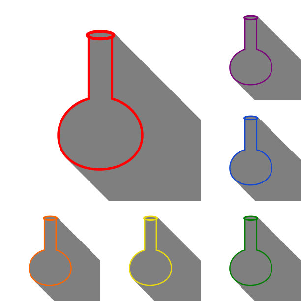 试管实验室玻璃标志设置为红橙色图片下载