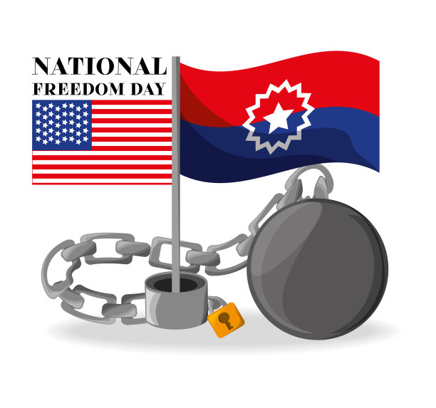 国旗和锁链庆祝国家自由图片下载