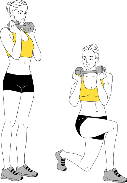 女孩正在用哑铃做运动图片下载