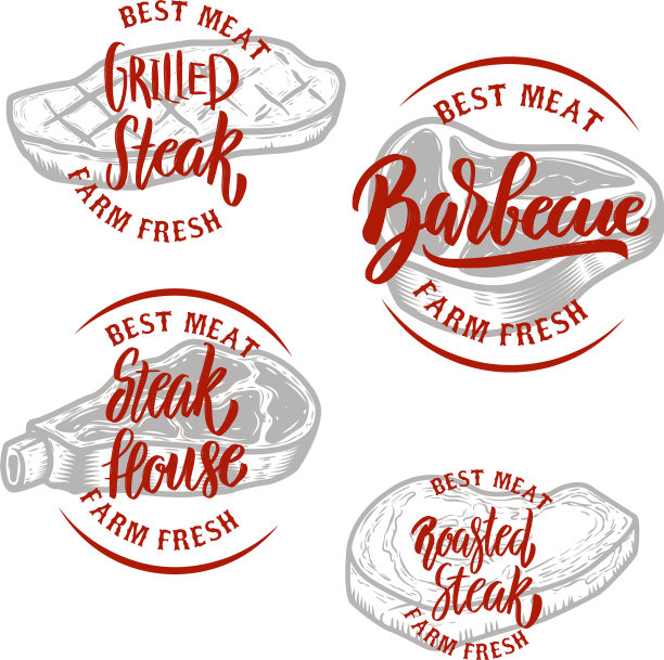 一套牛排馆标志模板烧烤图片下载