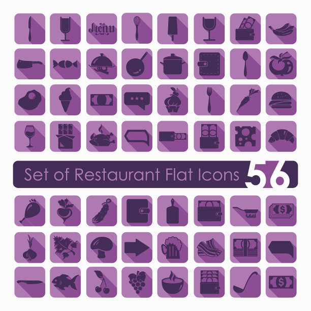 一组餐厅图标图片下载