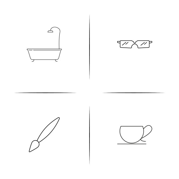 家用电器和设备简单的线性图标图片下载