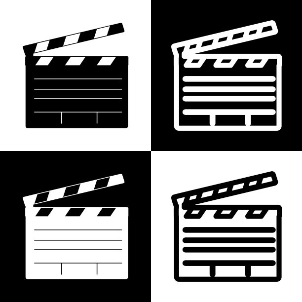 电影场记板黑色标志图片下载