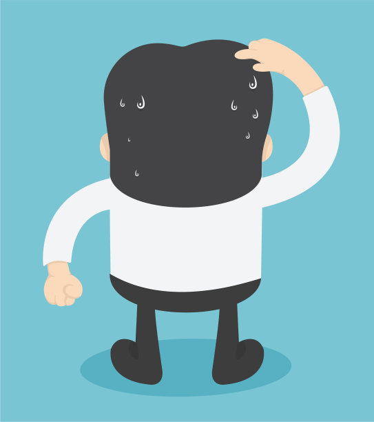 商人正在卡通中思考scratch head图片下载