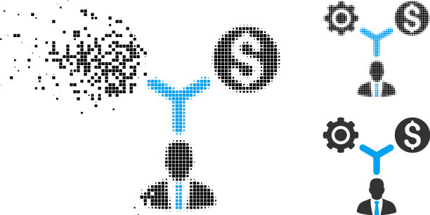 分散像素半色调商业方案图标图片下载