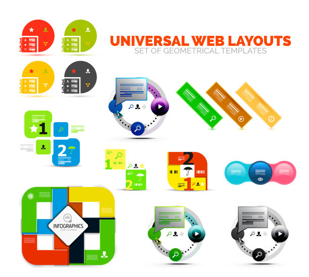 一套纸图形-信息图形或网络框图片下载