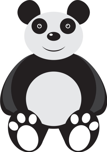 隔离毛绒熊猫玩具图片下载