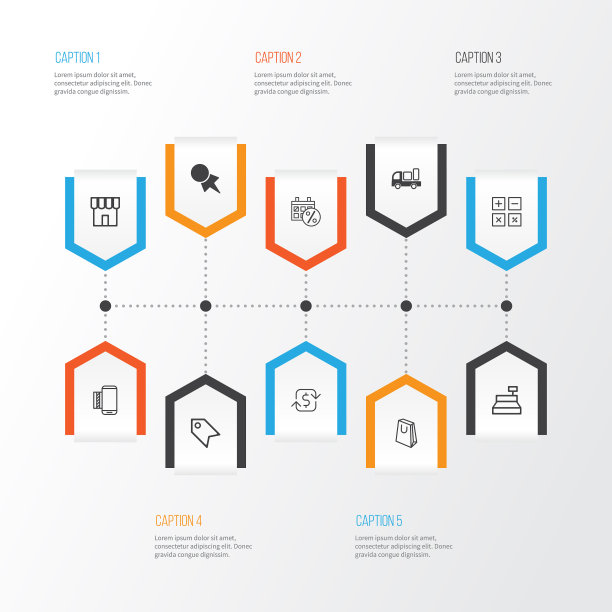 商业图标集合商店交付图片下载