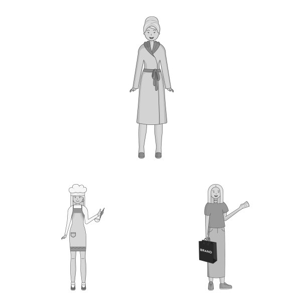 孤立对象情感和女性图标设置图片下载