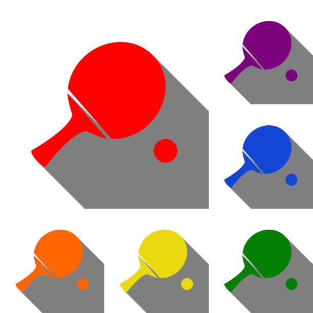 红色橙色的乒乓球拍图片下载