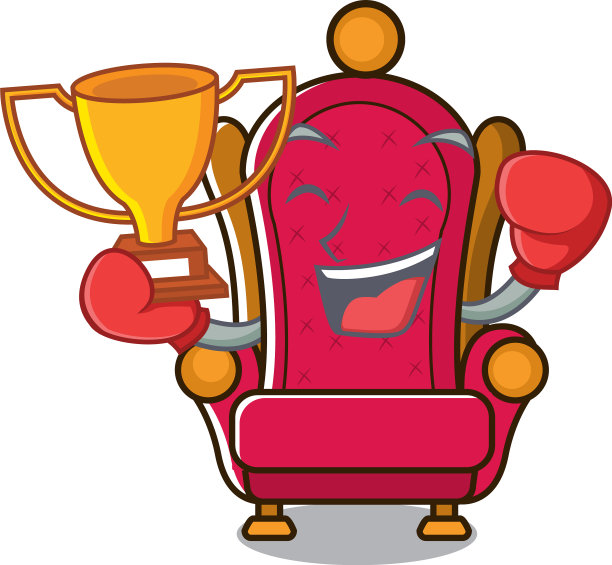 拳击冠军王座吉祥物卡通图片下载