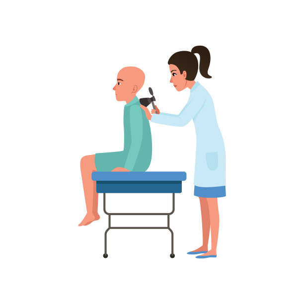 女医生检查男性癌症患者图片下载