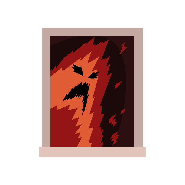 可怕的怪物在窗口可怕的幽灵剪影图片下载