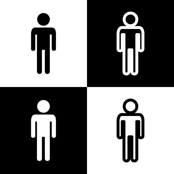男人标志（黑白）图片下载