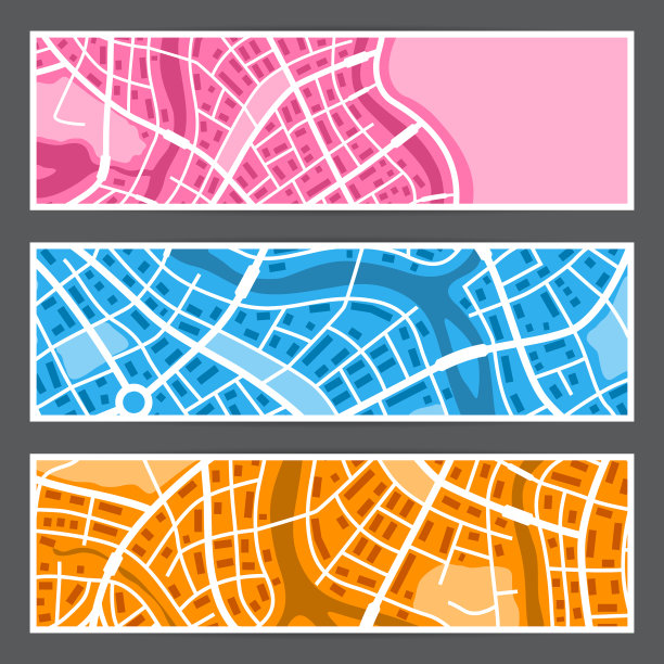 抽象城市地图横幅图片下载