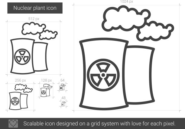 核电站线路图标图片下载