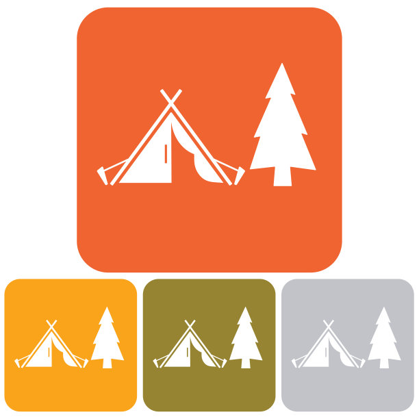 程式化的旅游帐篷图标图片下载