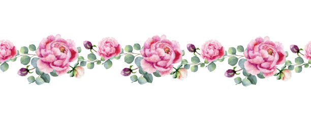 水彩手画横横幅图片下载