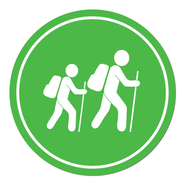 徒步旅行的游客图标图片下载