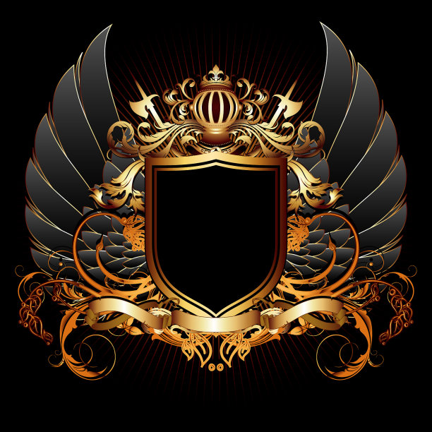 装饰性纹章盾高度逼真图片下载