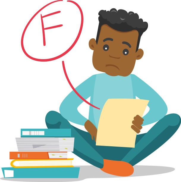 悲伤的学生看着差分数的试卷图片下载