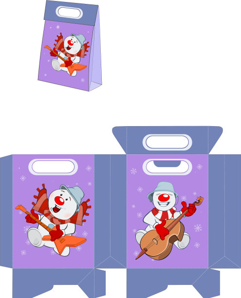 圣诞雪人包图案图片下载