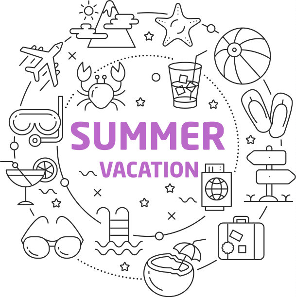 暑假线性图片下载