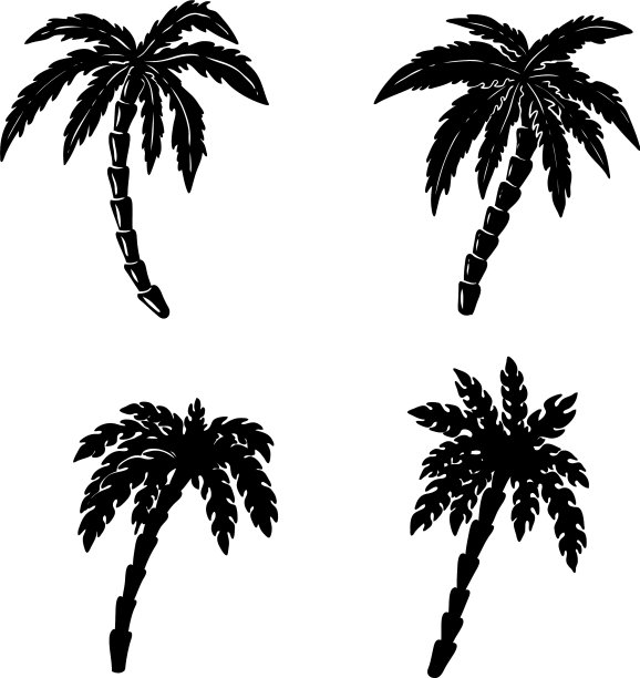 一套手绘的手掌在白色的背景设计图片下载